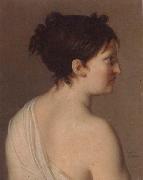 Elise Bruyere Study of a young woman,half-length,in profile,wearing a white robe painting